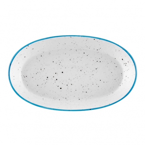 Dots Oval Servis Krem - 17 Cm 4 Lü Set - Mavi