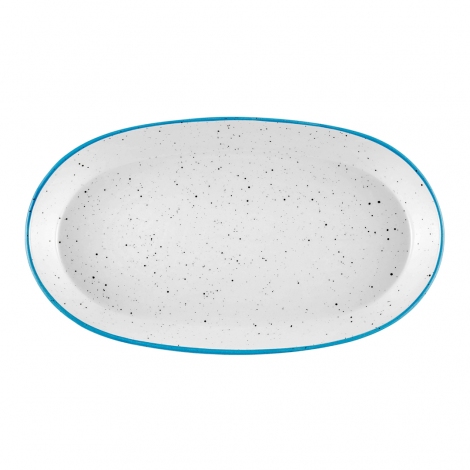 Dots Oval Servis Krem - 29 cm 2 Li Set - Mavi