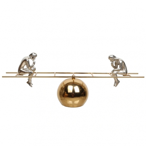 Gold Gümüş Merdiven Denge Dekor 51x13x19 cm