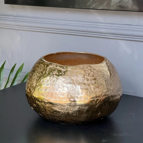 Gold Metal Vazo 21x13 cm