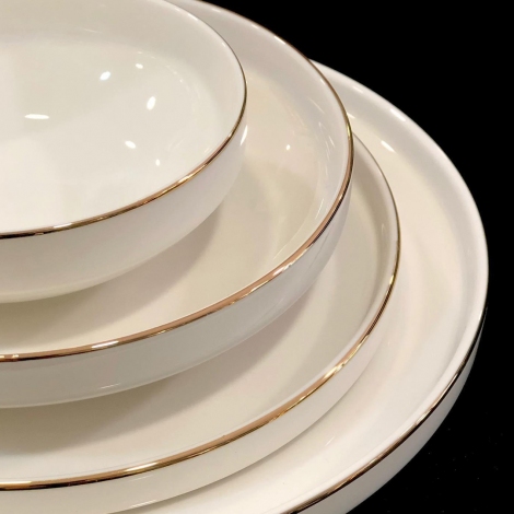 Gold Modern Bone 24lü Yemek Takımı