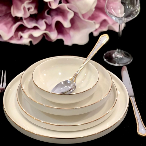 Gold Modern Bone 24lü Yemek Takımı
