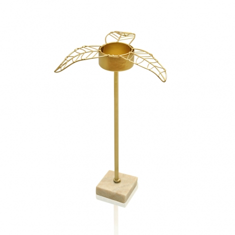 Gold Yaprak Tealight Mumluk Büyük 16*14*22 Cm