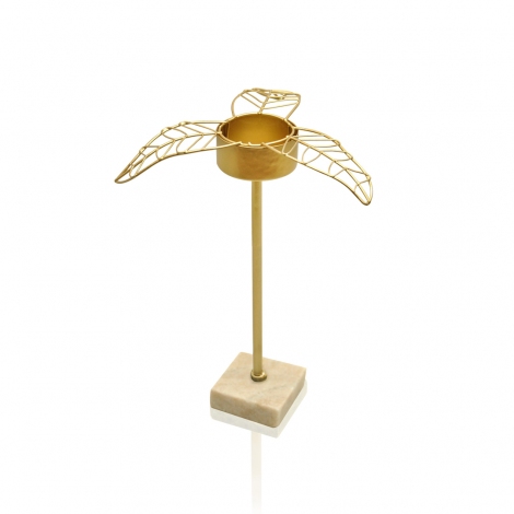 Gold Yaprak Tealight Mumluk Orta 16*14*17 Cm