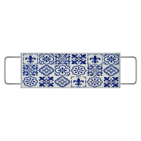 Gümüş Renkli Kulplu Sunum Tepsi 11x36 cm