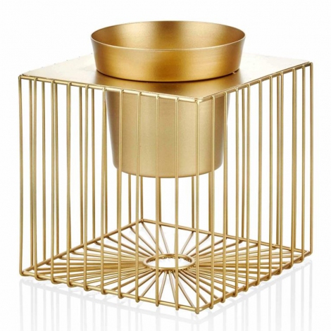 Kafes Gövdeli Gold Metal Saksı