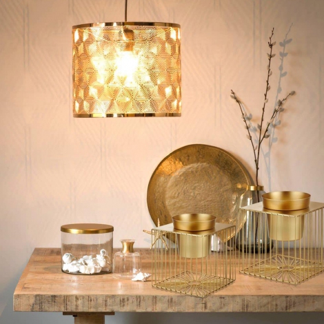 Kafes Gövdeli Gold Metal Saksı