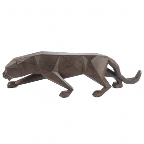 Kahverengi Leopar Resin Obje 48x12x14 cm