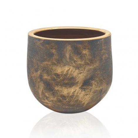 Kiremit Saksı 22 x 21 cm Gri Varaklı