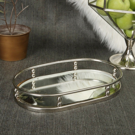 Lux Oval Ayna Tepsi