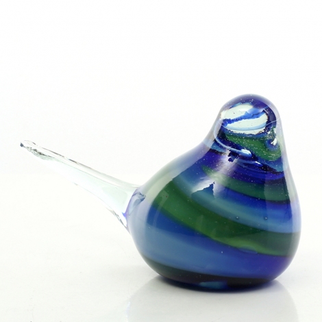 Mavi Cam Kuş Dekor 7x13 cm