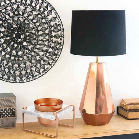 Mermer Standlı Bakır Saksı -16*15*12 cm