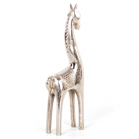 Metal Gümüş At Biblo 13x6x35 cm