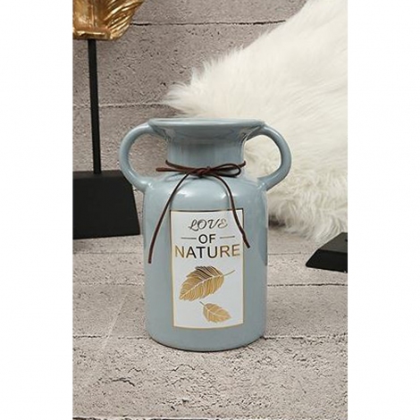 Natural Mavi Kulplu Seramik Dekor