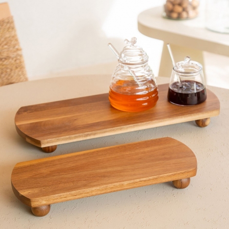 Naturel Ayaklı  Servis Standı 31x12 cm