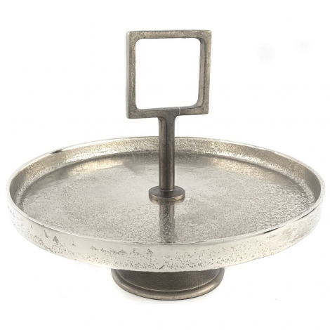 Nikel Tutacaklı Dekor Servis 40x33 cm