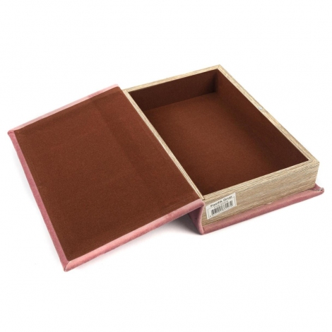 Pembe Kadife Kitap Kutu 26x17x5 cm