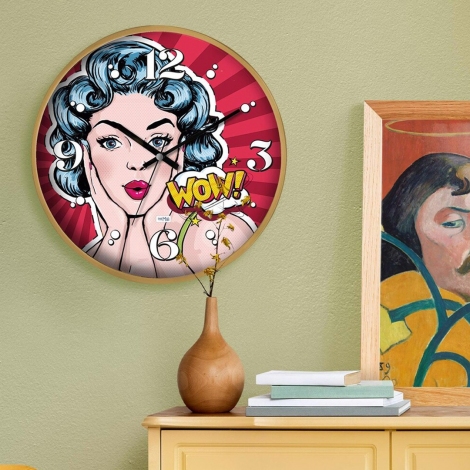 Popart Duvar Saati Kırmızı 30 Cm