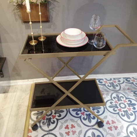 Servis Arabası 80 x 80 x 35 Cm- Gold