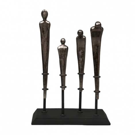 Siyah 4lü İnsan Dekor 44 cm