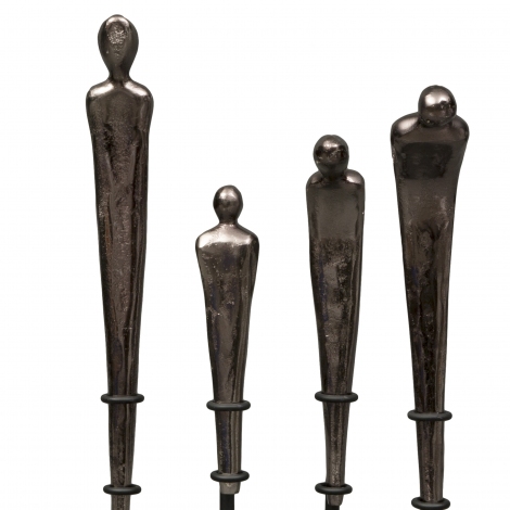 Siyah 4lü İnsan Dekor 44 cm