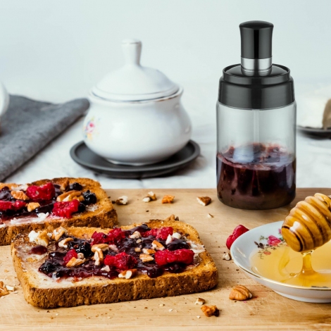 6lı Spread Kaşıklı Cam Kavanoz Seti 15 cm - 385 ml