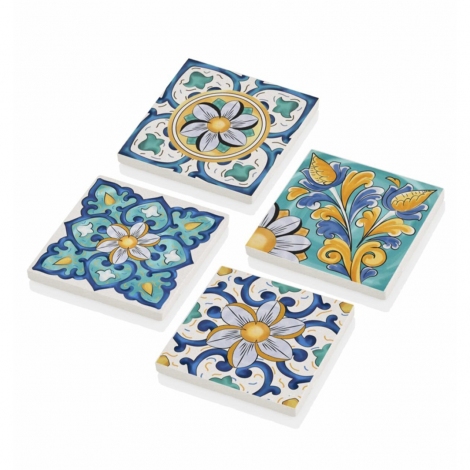 Taş Bardak Altlığı - 4lü Set - Toscana B