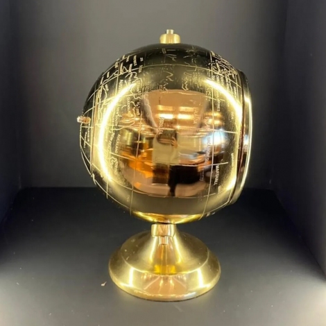 Vintage Gold Globe Masa Saati - 25 cm