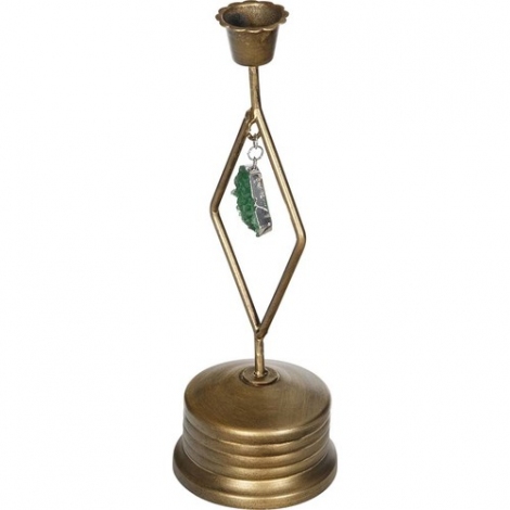 Yeşil Taşlı Gold Mumluk