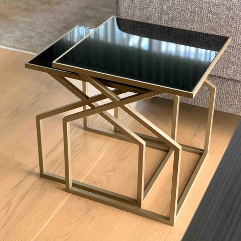 Zigon Sehpa 2li 45 X 40 X 40 Cm Gold